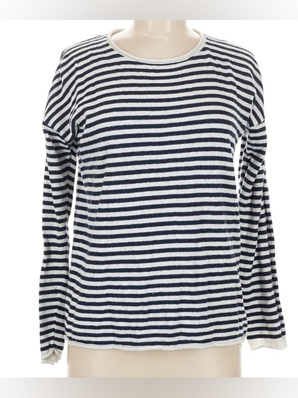 H&M LOGG long sleeve sweater white navy stripes size medium